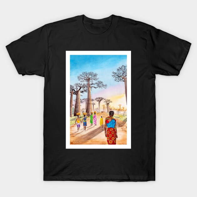 Baobab, Madagascar T-Shirt by NorrskenArt